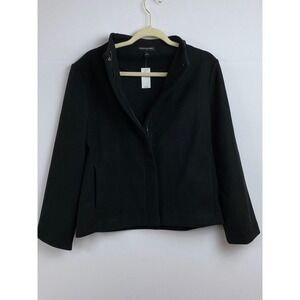 NWT Banana Republic‎ Black Stand Collar Zip Front Jacket Coat Women's Small $130